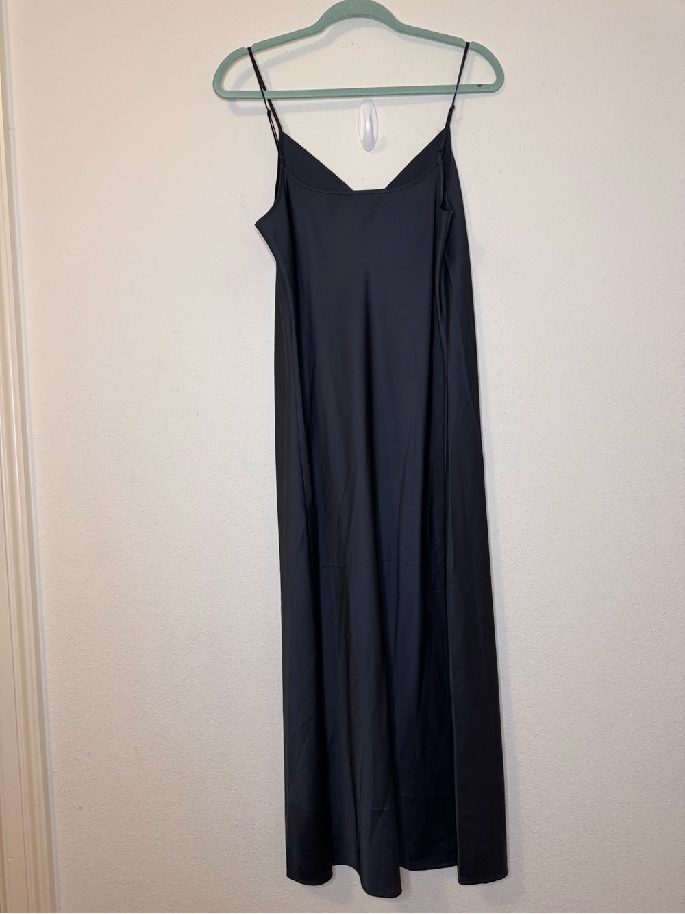 NEW AllSaints Satin Midnight BlueSlip Dress Spaghetti Strap - Picture 2 of 6